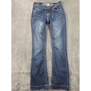 Hydraulic Jeans 5/6 Lola Slim Boot Cut Distressed Bedazzled Pockets